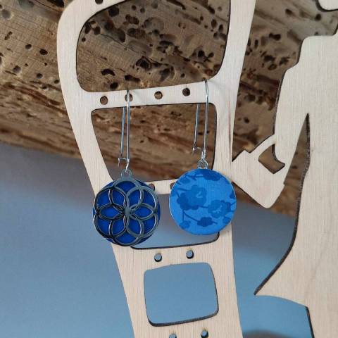 Boucles d'oreilles fantaisie rversible fleur de vie