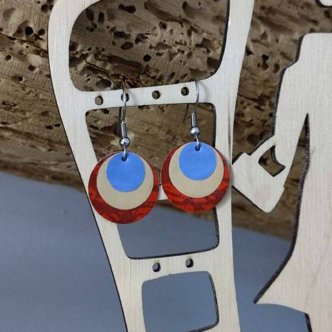 Boucles d'oreilles fantaisies tricolore